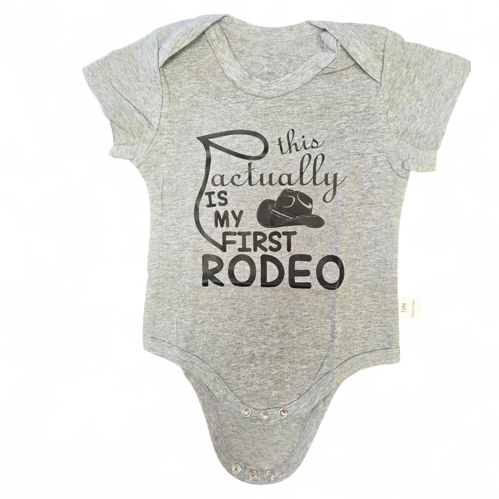 Cute Kids Bodysuit 3 Piece Set - Grey, Pink, Black, Size 9 Months - Picture 3 of 4